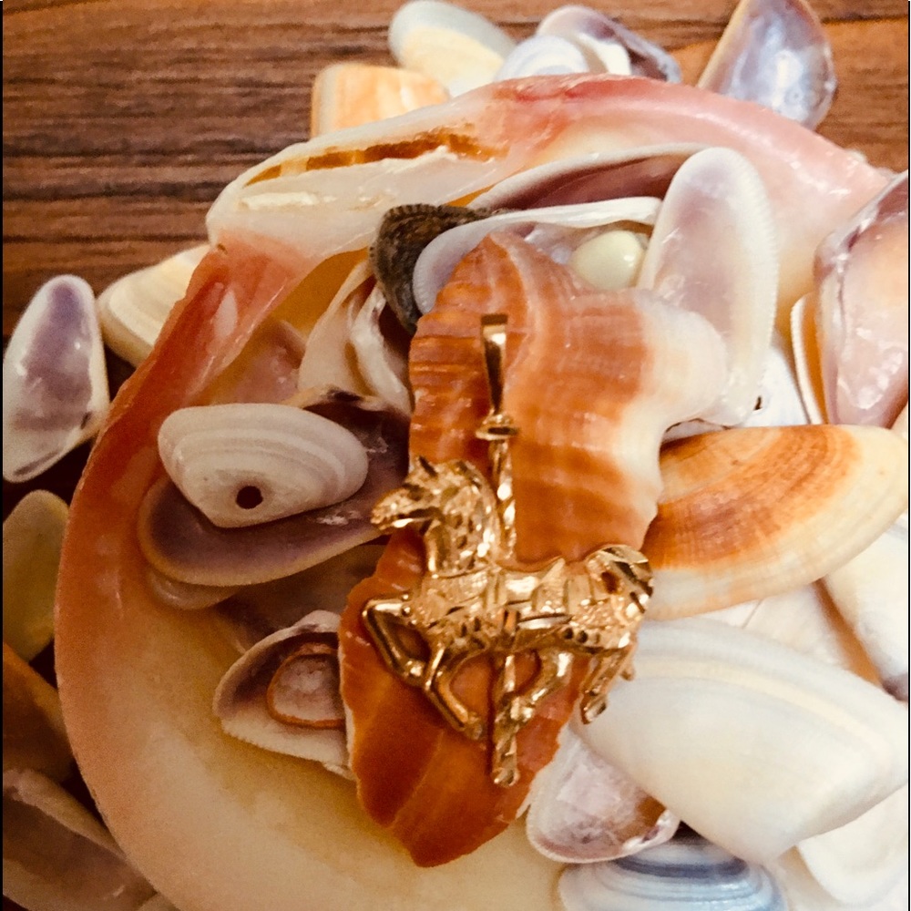 14K Gold Carousel Horse Charm